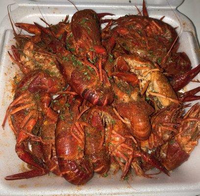 Garlic crawfish tray