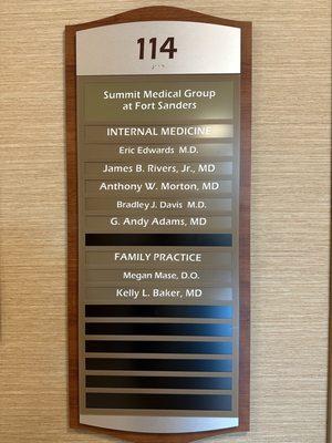 Summit Medical Group - at Fort Sanders Suite 114