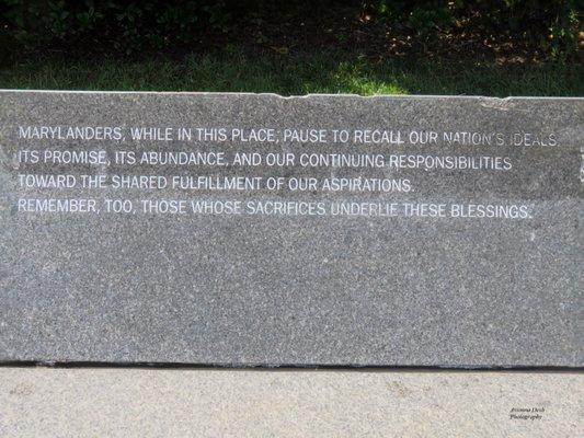 Memorial honoring those from Maryland who sacrificed and served in Vietnam War.