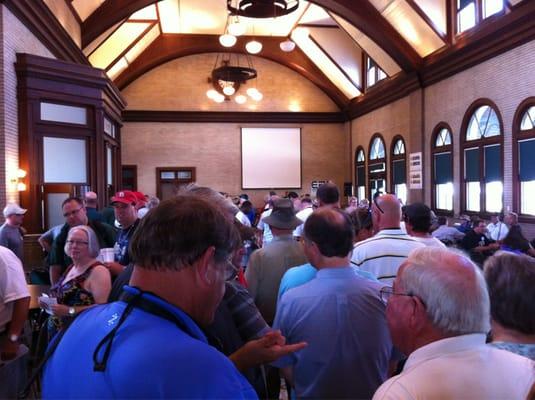 View of the inside of the station, and the crowd present for the NS Heritage Program reception.