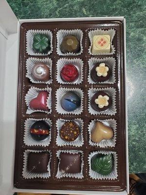 Hand crafted 15-piece chocolates