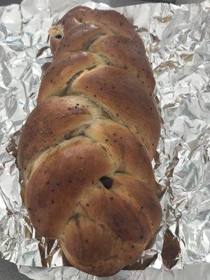 Traditionally braided (Challah) bread with s'mores inside, so good.