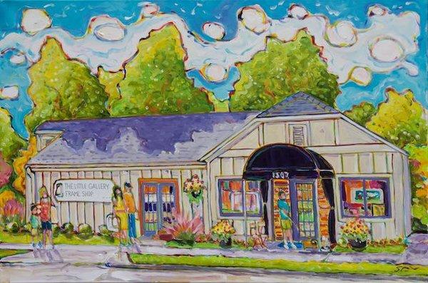 Mike Savage painting of our new gallery location..he's the BEST!!