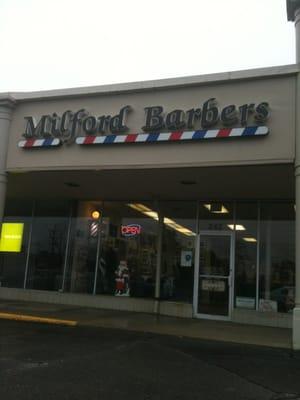 Milford Barbers store front