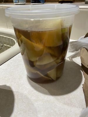 Quart of wonton soup - filled with big wontons!