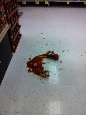 Leave it to my man to make a mess at the grocery store!