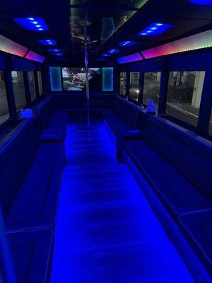 Inside of the Party bus