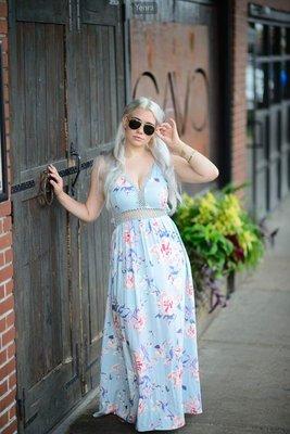 Beautiful blue dress for $60. Great quality perfect for summer. Light and airy and no slip needed