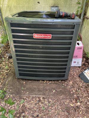 Old condenser for heat pump