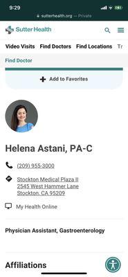 Helena Astani, PA-C - Sutter Health