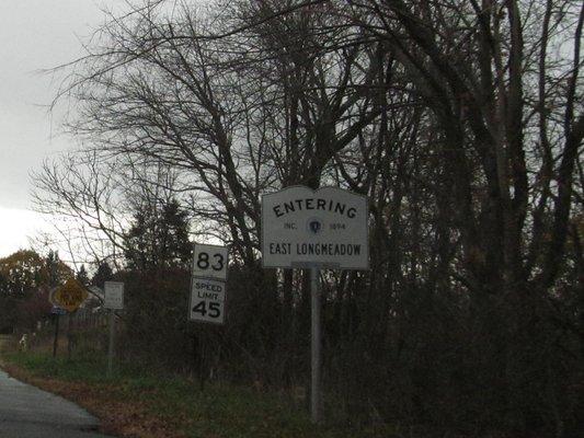 Entering East Longmeadow from Somers, CT