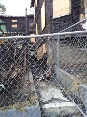 Photo of the side of Fortitude Counseling and Recovery Center days after a fire that happened on 5/22/2020