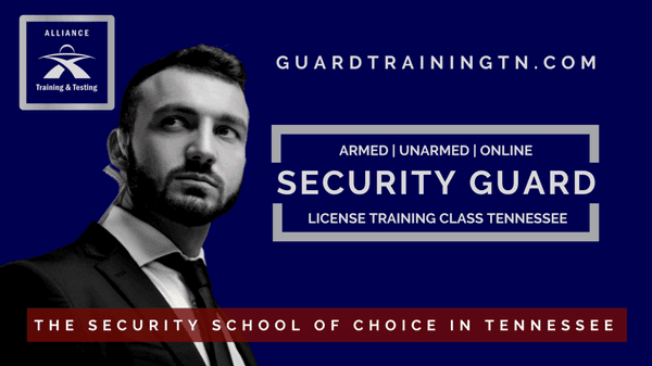 Armed and Unarmed Security Officer Guard Card License Training Class in Nashville, Tennessee. Alliance Training & Testing LLC