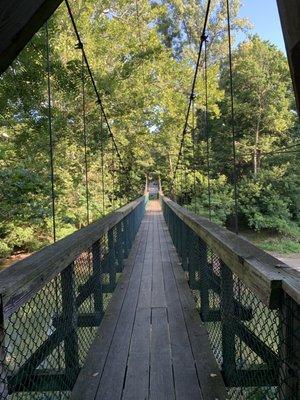 Suspension bridge over Deer Creek.