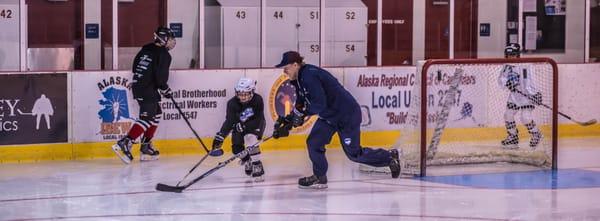 Coach Billy in Juneau, AK playing ball hockey