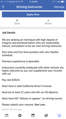 We are hiring in Davis area.