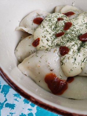 Beef pelmeni.