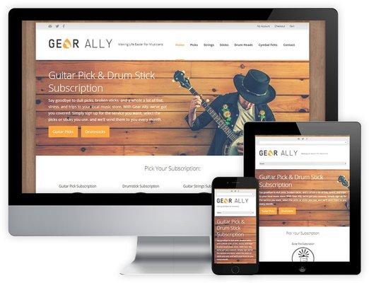 Gear Ally is an e-commerce subscription site for musicians that was built by Jawfish Digital. View it at: www.gearally.com