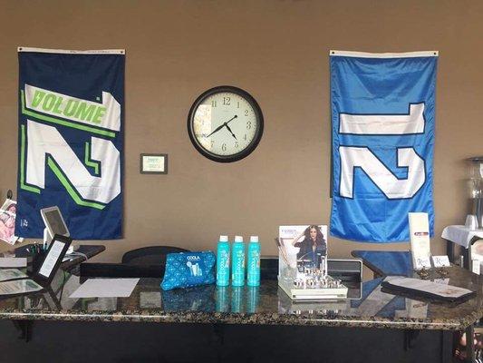 Front desk area! Go Seahawks!