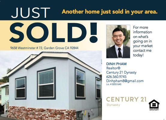 Manufactured Home Just sold in March 2019.