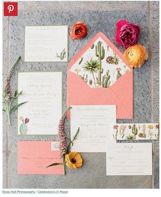 Desert inspired wedding invitations.