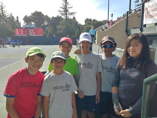 Gripspin Tennis Academy at the Stanford vs UCLA 2018 match @ Stanford.