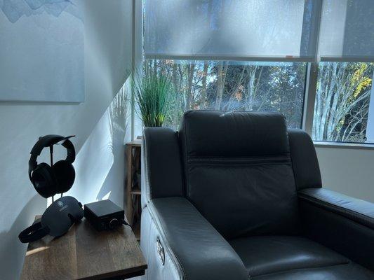 Treatment chair with views of Seattle University Campus