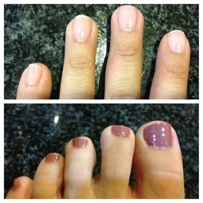 Top: fingers (OPI light pink), bottom: toes