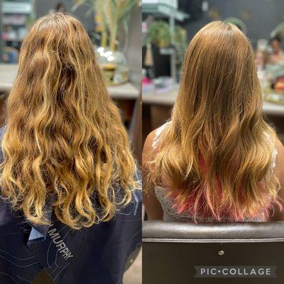 Before and after haircut and fashion color and style ‍