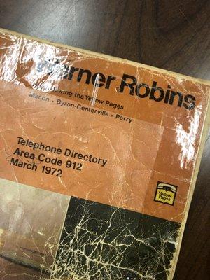 1972 Warner Robins Bell South Telephone Book