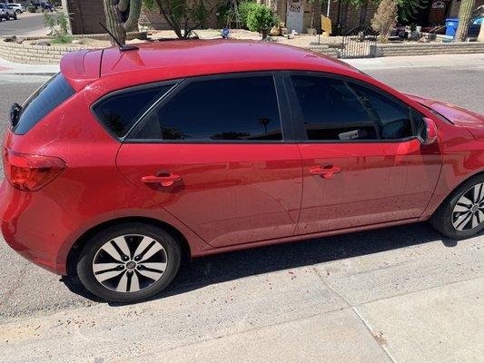 Freshly tinted 2013 Kia forte