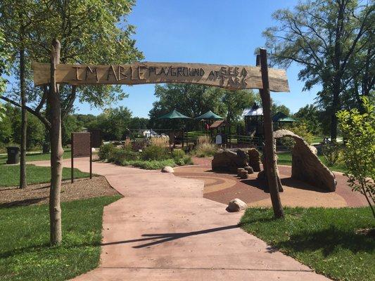 Entrance to children's playground at SEBA Park.