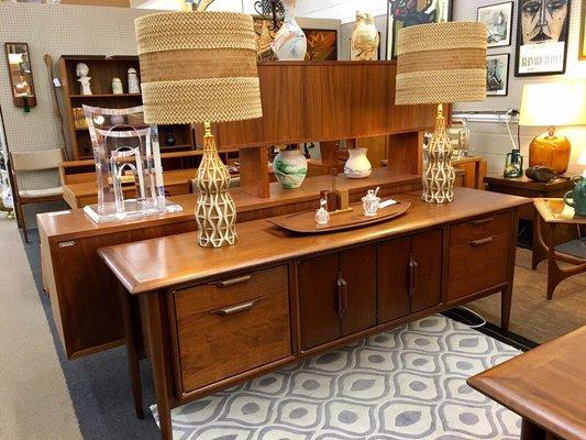 1968 walnut credenza by Alma in the Castilian line.