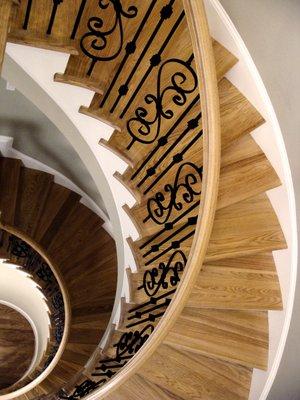 Andronic's Construction Curved staircase in Charlotte NC.