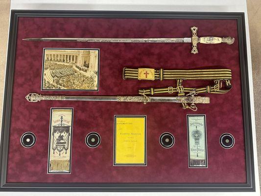 A fine example of our framing capabilities. A framed sword from the 19th century!