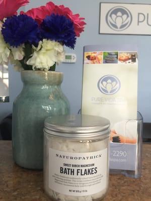 Come & enjoying our Sweet Birch Magnesium foot detox. Helps re-invigorate sore muscles and stiff joints.