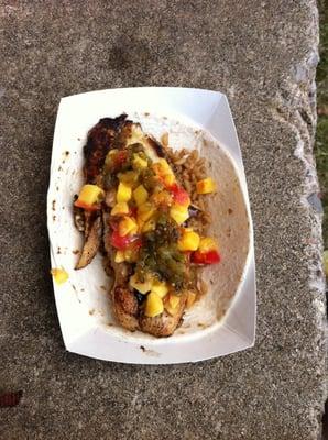 Grilled tilapia with mango salsa & dirty rice - delicious & healthy!