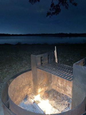 Fire pit included with stay