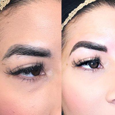 Microblading correction before + after