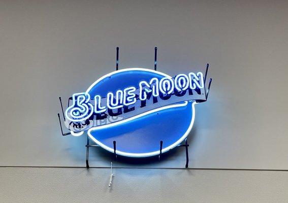 Blue Moon neon sign