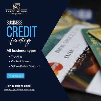 Business credit funding for any business niche.