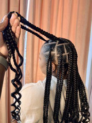 Jumbo Knotless Braids with Flexi rod ends