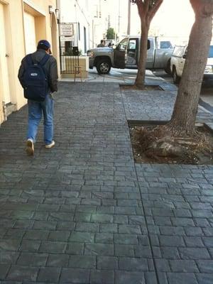 Stamp concrete on Sidewalk