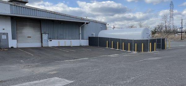 The Top Dry Ice facility and storage tank at 6 Princess Rd in Lawrenceville. Our CO2 is the highest purity, food grade CO2 available.