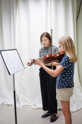 Private music lessons can be scheduled year round!  Pictured here is Sylvia Lim (violin instructor - Bio is available on the website)