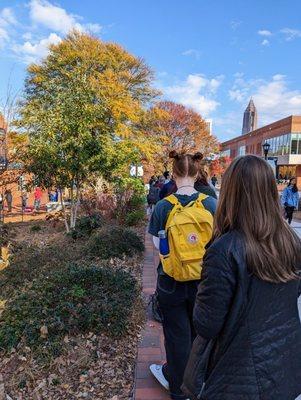 Line for early voting for the 2022 Georgia senate runoff election at the Ferst Center for the Arts. November 28-30, 2022.