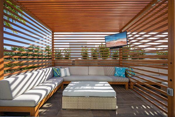 Pool-side Cabanas with Televeisions