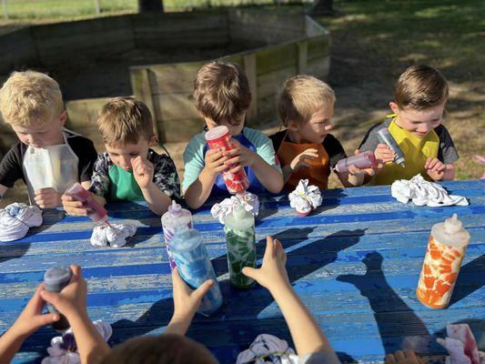 tie-dye arts and craft time!