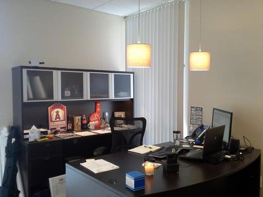 Office LED pendants. Main Electric Supply, Huntington Beach.