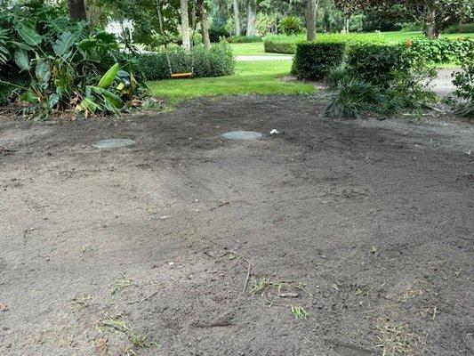 Once finished pacing the septic and drain field, they did a perfect job of leveling the area ready for sod.